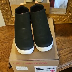Ryka Black Ankle Boots with White Soles